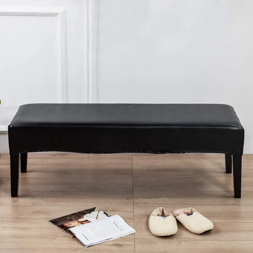Miniatura 9 de Tookie Funda de cuero sintético suave y elástica para banco de comedor, impermeable, elástica, extraíble, para cocina, comedor, protector de asiento