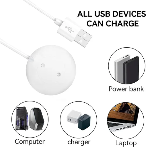 Miniatura 4 de Cargador magnético para masajeadores de rosas, cable de carga USB, estación base de cable, color blanco