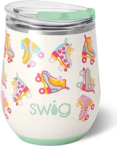 Miniatura 29 de Swig Life Vaso de vino de 12 onzas con tapa, acero inoxidable, apto para lavavajillas, portátil, triple aislamiento (todos los americanos)