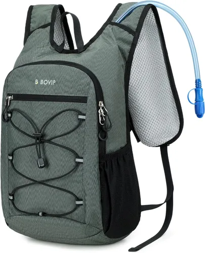Miniatura 9 de BOVIP Mochila de hidratación ligera, mochila de senderismo multiusos de 15 litros con bolsa de agua de 1.5 L, mochila de agua hidráulica