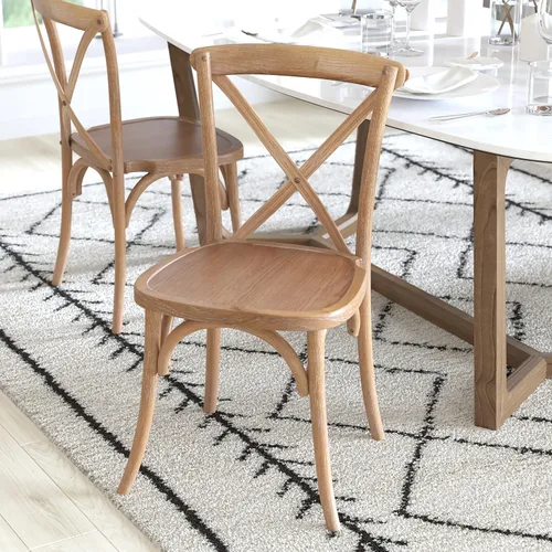 Miniatura 6 de Flash Furniture Advantage Medium con silla X-Back de grano blanco Grano blanco medio