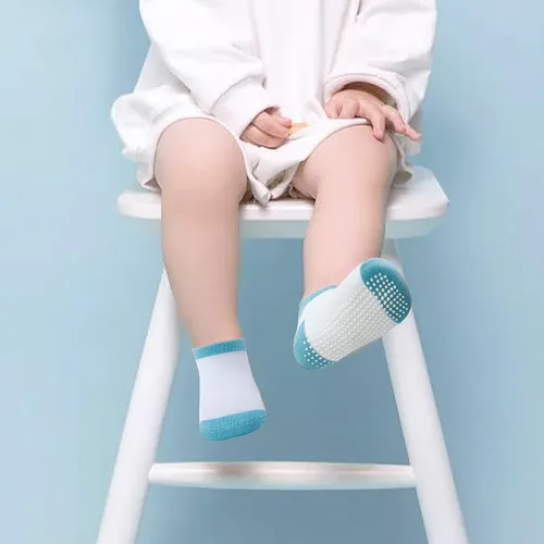 Miniatura 8 de 12 pares de calcetines antideslizantes para bebés con suela antideslizante para bebés recién nacidos niños y niñas