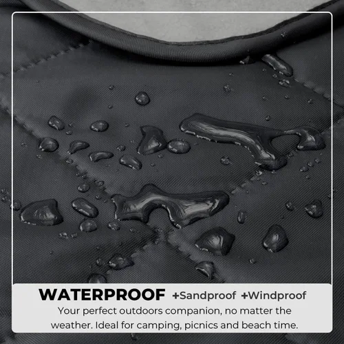 Miniatura 3 de BRAWNTIDE Manta grande impermeable para exteriores, forro polar extragrueso, cálida, resistente al viento, a prueba de arena, acolchada, 82 x 55