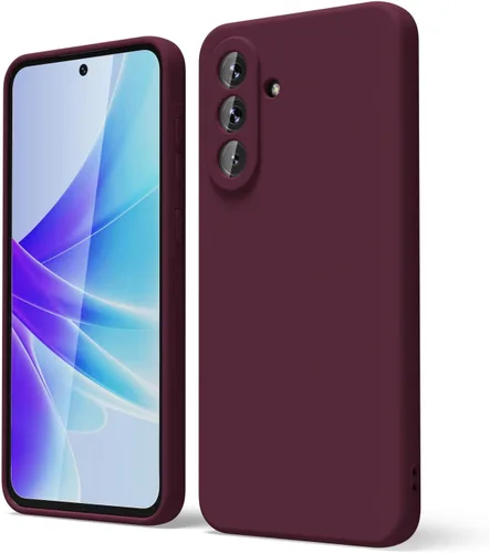 Miniatura 120 de oakxco Funda para teléfono Samsung Galaxy A12 con agarre de silicona líquida, linda delgada fina suave cubierta de gel de goma TPU lisa para mujeres