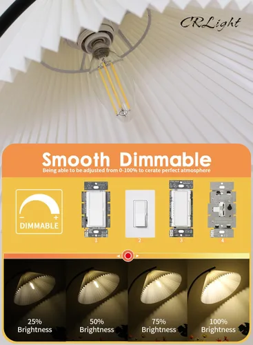 Miniatura 4 de Bombilla LED grande regulable de 8 W, equivalente a 80 W, 800 lúmenes, blanco suave de 3000 K, vela transparente B17 alargada y ampliada, filamento