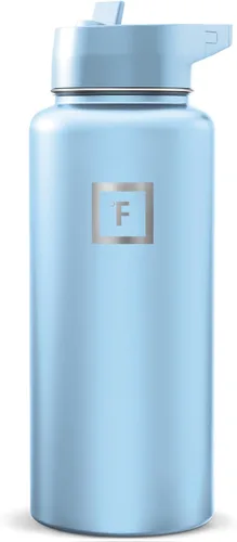Miniatura 39 de IRON °FLASK Frasco de hidratación para acampar y senderismo con pajilla, botella de agua deportiva de acero inoxidable con aislamiento de boca