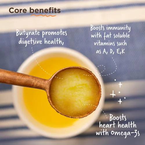 Miniatura 4 de Mantequilla Ghee A2 Orgánica Alimentada con Hierba de Vaca Gir Amigable para el Intestino Alternativa de Mantequilla Saludable Sin OGM, Libre