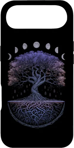 Miniatura 26 de Funda para iPhone 11 Pro Max Yggdrasil nórdico árbol de la vida vikinga fases de la luna