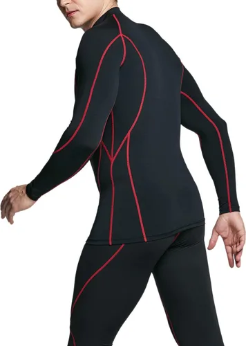 Miniatura 4 de TSLA - Paquete de 1 o 3 camisetas de compresión para hombre de manga larga con SPF 50+, camiseta de entrenamiento, deportiva, de protección
