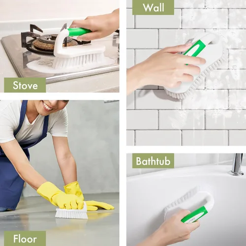 Miniatura 7 de Amazer - Cepillo de limpieza con agarre cómodo para ducha, cerdas rígidas con mango, cepillo limpiador resistente para tina, fregadero, alfombra