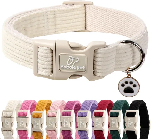 Miniatura 24 de Collar de perro de nailon de Babole Pet - Collares ajustables de cinturilla suave de nailon negro para perros pequeños, medianos y grandes, collar