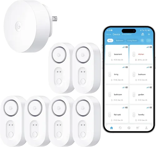 Miniatura 11 de GoveeLife Detector Inteligente de Fugas de Agua Mejorado 1s con Alcance Ultra Largo de 1804 pies, Sensor de Agua WiFi con SMS/Correo