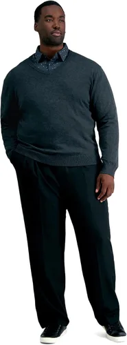 Miniatura 2 de Haggar Cool 18 Pro Classic Fit - Pantalones de cintura expandible, plisados, con frente oculto, tamaño regular y grande y alto