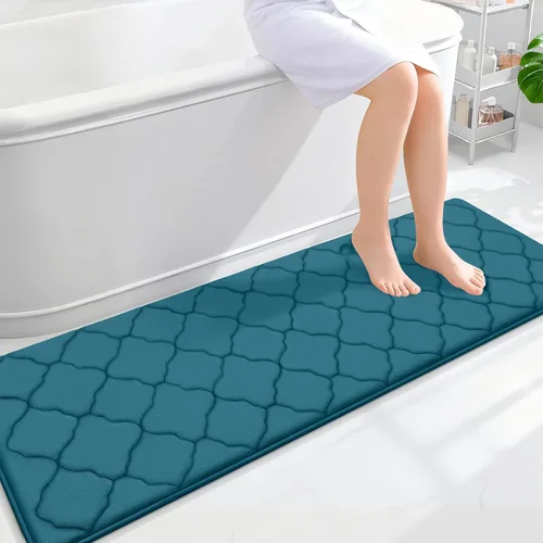 Miniatura 222 de OLANLY Alfombra de Baño de Espuma Viscoelástica de 24 x 16 pulgadas, Ultra Suave y Absorbente, Alfombras de Baño Antideslizantes, Cómodas, Lavables