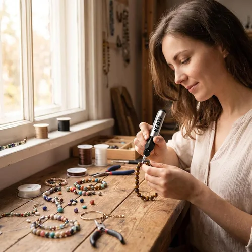 Miniatura 6 de Chispee Quemador de hilo para fabricación de joyas, herramienta para acabado de tejido de cuentas, costura, trabajo de cuero, cera de fusión rápida
