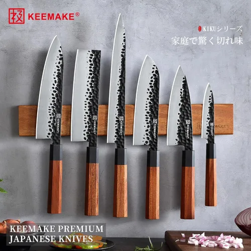 Miniatura 7 de Cuchillo Deba KEEMAKE de 6 pulgadas, cuchillo japonés de doble bisel de acero inoxidable 440C para pescado/filete con asa de madera octogonal G10