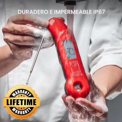 Miniatura 5 de Termómetro profesional digital para carne, lectura instantánea ultrarrápida de 0.5 segundos, certificado NIST ± 0.5 °F, resistencia al agua IP67