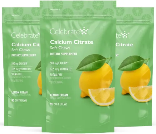 Miniatura 11 de Celebrate Vitaminas Masticables de citrato de calcio bariátrico 500mg con 500 UI de vitamina D3 – Esencial para pacientes con bypass gástrico