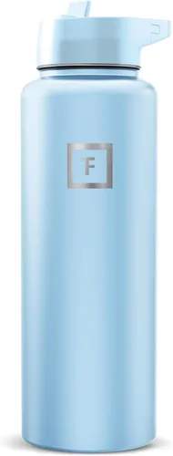 Miniatura 40 de IRON °FLASK Frasco de hidratación para acampar y senderismo con boquilla, botella de agua deportiva de acero inoxidable aislada de boca ancha, Aurora