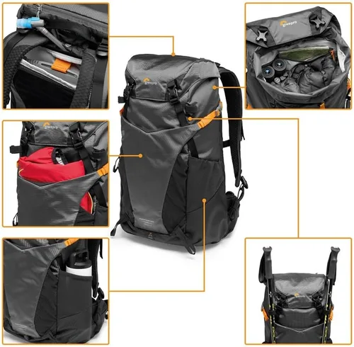 Miniatura 2 de Lowepro PhotoSport BP 24L AW III, mochila para cámara de senderismo, con acceso lateral, con inserto de cámara extraíble, con sistema de correa