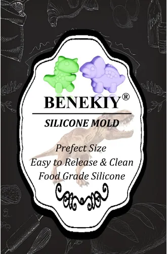 Miniatura 7 de Paquete de 2 moldes de silicona de dinosaurio con 12 cavidades 3D con temática de dinosaurios para hornear, herramienta de horneado para pastel