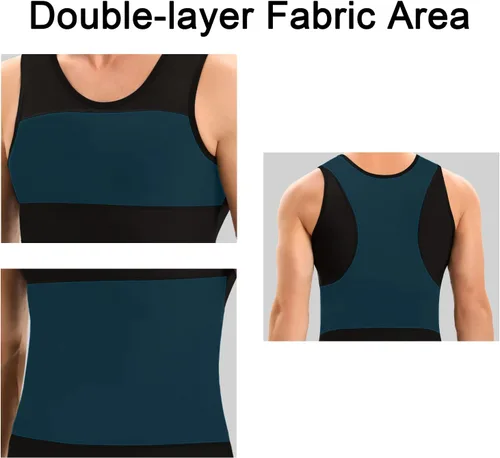 Miniatura 3 de Lgtfy Mens Gynecomastia Compression Shirts, Slimming Body Shaper Tank Top, Tummy Control Undershirts - Change in Seconds