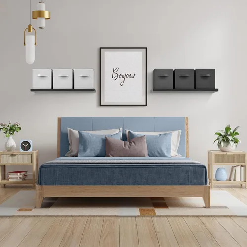 Miniatura 3 de Sorbus - Cubos de almacenamiento plegables - 6 unidades, 11 pulgadas, Negro y Blanco, Tela, Plegables, Almacenamiento y Organización, Uso Versátil