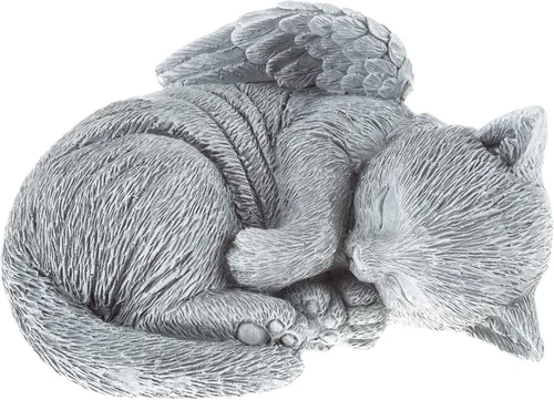 Piedra Conmemorativa para Gatos - Ángel de Gatito Durmiendo en Paz, Estatua para Jardín, Recuerdo, Marcador de Tumba y Pérdida - Regalo de Simpatía