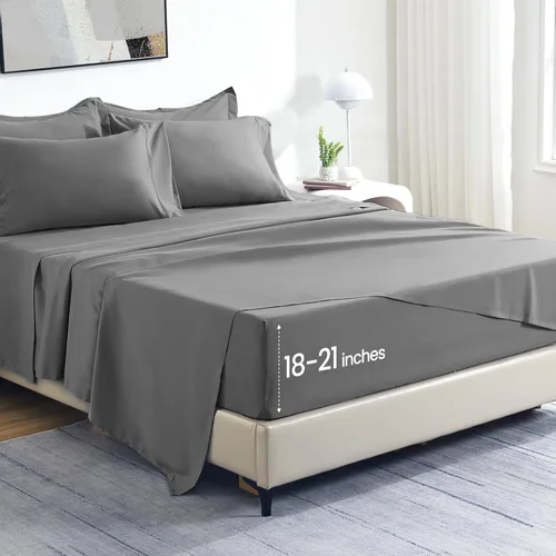 Miniatura 7 de SLEEP ZONE Juego de sábanas de bolsillo extra profundo de 18 pulgadas para niños, 3 piezas, sábanas súper suaves para colchones profundos