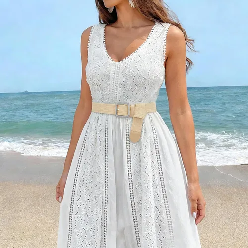 Miniatura 5 de XZQTIVE Cinturón de paja elástico tejido para mujer, cinturón de rafia trenzado bohemio para vestidos de verano, vacaciones en la playa