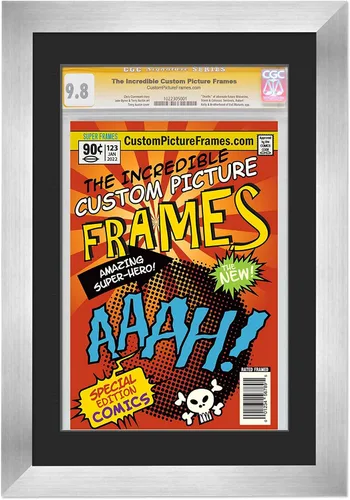 Miniatura 100 de Marco negro para cómics graduados Marco completo de cómics con paspartú de conservación negro y acrílico de grado UV Hecho para exhibir (6)