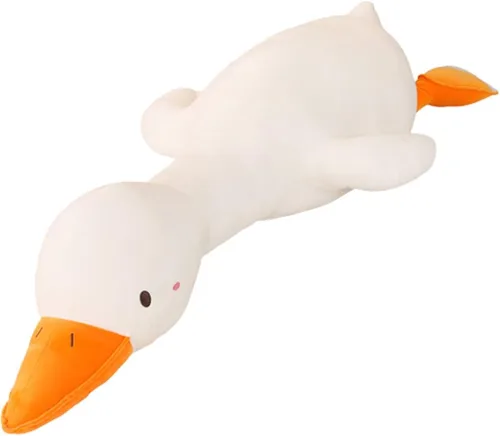 Miniatura 8 de KEWO Juguete de peluche de pato de felpa suave, lindo animal de peluche gigante de ganso de felpa de pato, almohada suave para abrazar para ropa