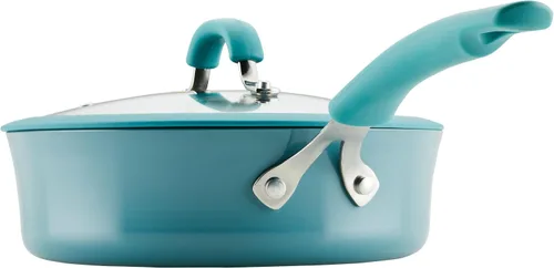 Miniatura 9 de Rachael Ray Cook + Create Sartén Sauté Antiadherente con Tapa, 3 Cuartos, Azul Agave