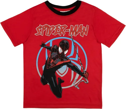 Miniatura 3 de Marvel Avengers Spider-Man Black Panther Miles Morales - Conjunto de camiseta de manga corta para niños, camiseta sin mangas y pantalones cortos