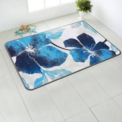 Miniatura 20 de CAMILSON Solana - Alfombra moderna con diseño floral de 2 x 3 pies, antideslizante y parte trasera de goma, negro - flores grises, alfombra