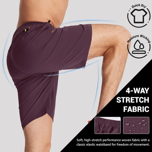 Miniatura 22 de TACVASEN Pantalones cortos deportivos para correr para hombre, 9 pulgadas, de secado rápido, pantalones cortos ligeros de verano, 3 bolsillos