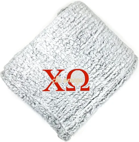Miniatura 21 de Go Greek Chic Alpha Chi Omega - Manta de sherpa bordada (azul marino)