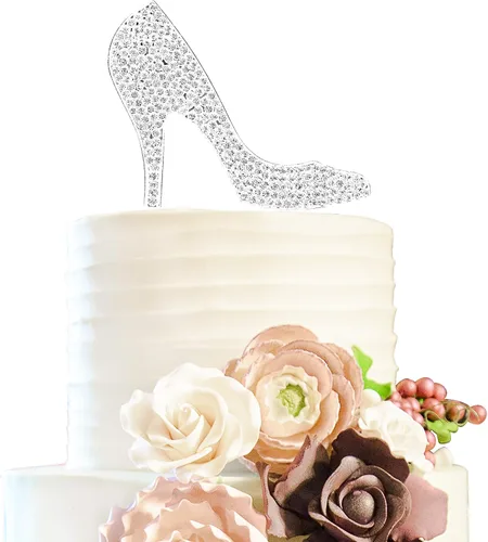 Miniatura 9 de LINGTEER 30 fabulosos adornos para tartas de cristal con diamantes de imitación de tacón alto, color rosa, perfecto para 30 cumpleaños, aniversario