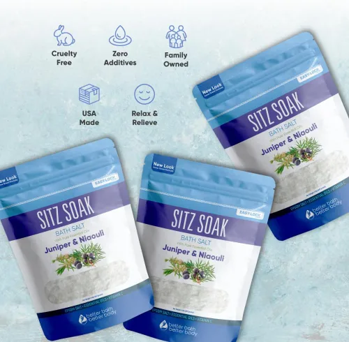 Miniatura 8 de Sitz - Sal de baño (paquete de 3) para hemorroides calmante para hemorroides, sal de Epsom de grado USP, 3 bolsas de 6 libras en total con aceites
