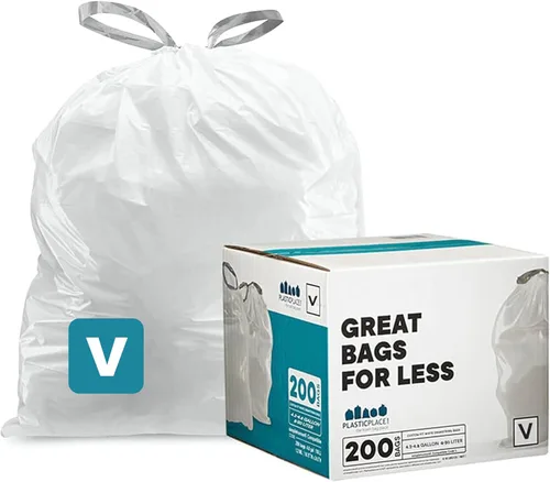 Miniatura 10 de Plasticplace Bolsas de basura de ajuste personalizado, compatibles con simplehuman Code V (200 unidades) con cordón azul tintado 4.2-4.8 galones