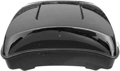 Miniatura 3 de TCMT Caja de maletero de motocicleta cortada de 10.7", respaldo envolvente, soporte de montaje para 2 personas, compatible con Harley 2014-2025 Con