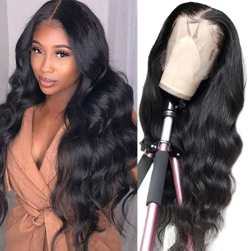Miniatura 20 de Peluca de encaje frontal de cabello humano ondulada tipo body wave de 13x6. Peluca de cabello humano predepilada con cabello de bebé. Peluca