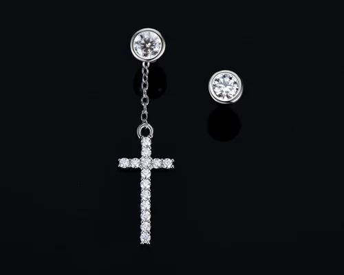 Miniatura 2 de DYUNQ Aretes de moissanita, aretes largos de diamantes creados en laboratorio, aretes colgantes de plata de ley 925, hipoalergénicos, chapados