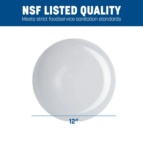 Miniatura 4 de Carlisle FoodService Products Epicure - Plato de plástico reutilizable para bufé, restaurante y hogar, melamina, 12 pulgadas, blanco, (paquete de 12)