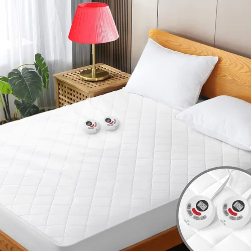 Miniatura 8 de Protector de Colchón Calefactable Tamaño Individual Acolchado Calentador de Cama Eléctrico de Lujo Comodidad Calor Protector de Colchón Controlador