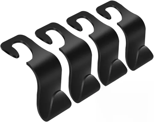 Gancho para reposacabezas de asiento de automóvil, paquete de 4 ganchos para mochila de vehículos, organizador para bolsos, bolsos, ropa, gancho