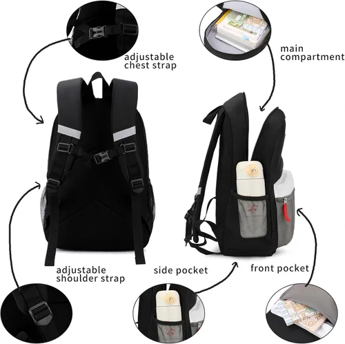 Miniatura 4 de Mochila para niños pequeños, mochila preescolar de 12 pulgadas para niños y niñas de 2 a 4 años, mochila preescolar con hebilla en el pecho