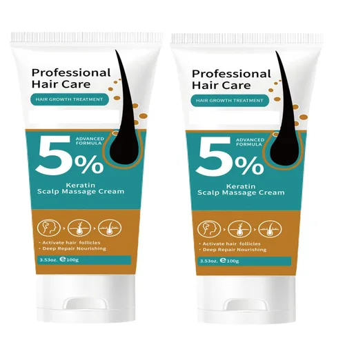 2 unidades de 5% de minoxidil para el crecimiento del cabello en crema de masaje para el cuero cabelludo, tratamiento contra la pérdida de cabello