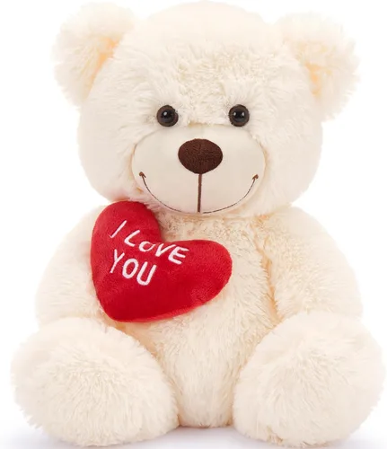 Miniatura 17 de BENINY Osos de peluche grandes en forma de corazón rojo, osos de peluche negros con bordado "Te quiero" para novia, osos de peluche grandes