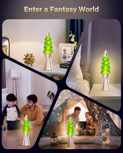 Miniatura 6 de Lámpara de Árbol de Navidad con Movimiento Líquido, para el Día de la Madre/Regalos para Mamá, Lámpara de Mesa de 14.5 Pulgadas, Decoración